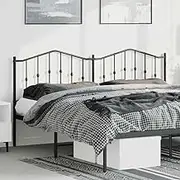 Metal Headboard King Size, 183 cm Black Steel Frame, Sturdy Bed Headboard for Bedroom Decor