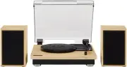 CR6043A NA Brio Bluetooth Turntable Shelf System with Included Speakers Natural