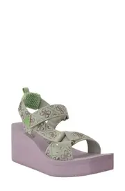 GUESS Dawsin 4 Platform Wedge Sandal in Light Green at Nordstrom, Size 9