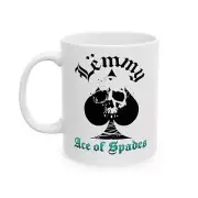 Ceramic Mug, 11oz Lemmy, Ian, Kilmister, Motorhead fan art, Ace of Spades, skull