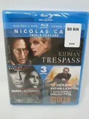 nicolas cage triple feature bluray + dvd sealed trespass bad lieutenanat stolen