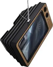 HOUDERCO Phone Screen Magnifier Expander Amplifiers Magnify Screen Magnifier for Cell Phone Cell Phone Stand Phone Magnifier Screen Funny Phone Holder Retro Phone Stand Golden Plastic