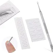 Cuticle Pusher Professional Stainless Steel Double Ended Nail Pusher Metal Spatula Spatula Cuticle Pusher Cleaner for Pretreatment with Self-Adhesive Sandpaper for Dead Skin Fingernails Manicure