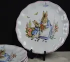Beatrix Potter Peter Rabbit Bunny Easter Scalloped 11" Dinner Plates NEW