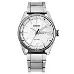 CITIZEN 光動能格紋設計時尚腕錶-銀(AW0080-57A)42MM