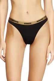 [Diesel] Diesel - Three-pack thongs with metallic detail - Strings - Woman - Black XXS Black