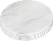 Argon Tableware Marble Placemats - 30cm - White - Pack of 6 - Round Placemats Dining Mat Table Mat Plate Serving Trays for Appetizers, Lunch, Mains, Parties, Food Presentation