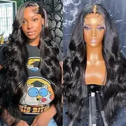 13x4 HD Human Hair Wigs Lace Front Pre Drawn Body Wave Wig with Lace Front Human Hair Wigs for Women 180 Density Glueless Wigs with
