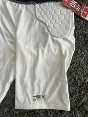 McDavid Hex Basketball Compression Padded Short White Small Pads Hip & Tail