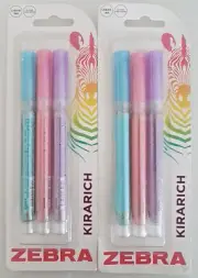 Zebra Kirarich Glitter Highlighter Chisel Tip Liquid Ink 2 Pack Of 3 Pens