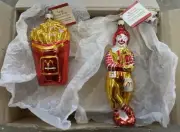 McDonalds McMemories Christmas Treasury Blown Glass Ornaments Set Of 4