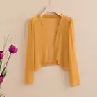 Women Mesh Shrug Bolero Sheer Cropped Tops Coat Jacket Cardigan Cape Capelet