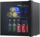 Mini Bar Fridge 36L Glass Door for Beer, Soda, Wine, Black