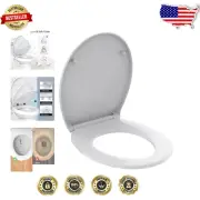 Comfortable Soft-Close Toilet Seat for Round Bowls - Quick-Attach & Easy Install