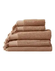 [Aura Home] Paros Rib Bath Towel Set in Clay