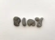 Naturally Letter Shaped PLAY Rocks Beach Stones pebble Art craft hag word holey