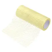 6" x 10 Yards Sheer Glitters Yarn Ribbon Nylon Wave Mesh Ribbon(Light Gold)