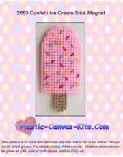 Confetti Ice Cream Stick Magnet - Plastic Canvas Pattern or Kit