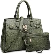 [Dasein] Women Handbags and Purses Ladies Shoulder Bag Top Handle Satchel Tote Work Bag with Matching Clutch