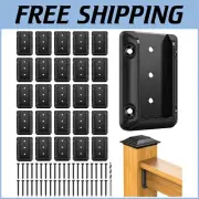 Sturdy 40-Piece Deck Railing Connectors with Black Coated Screws & Easy Install
