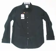 $198 NEW Robert Graham BLACK Tuxedo Shirt Stretch TAILORED FIT Whitby Men 16 M/L