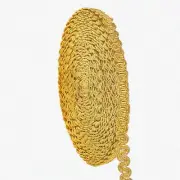 Golden Scroll Gimp Trim - 13.5 Yards of 0.43" Metallic Filigree Ribbon for Sewin