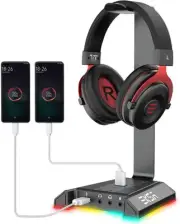 EKSA Gaming Headphone Headset Stand, Aluminum RGB Headset Headphone Stand Hol...