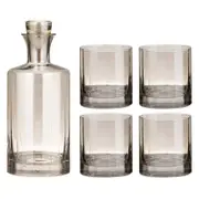 5pc Tempa Ava Crystal Whisky Glasses/Decanter Set - Champagne