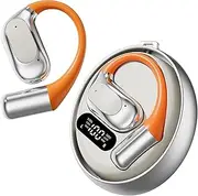 Open Ear Buds Wireless Bluetooth Earbuds, Open-Ear Headphones with Lanyard, Touch Control Earphone, 30H Playtime LED Power Display OWS Headset Waterproof for Gym, Workout, Running (Gray)