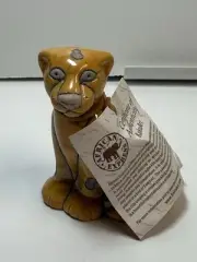 South Africa Raku Pottery Art Leopard Figure With Certificate Of Authenticity