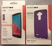 New Original Tech21 Evo Tactical Case for LG G4 Purple + Tech21 Screen Protector