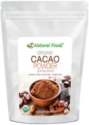 Z Natural Foods Organic Cacao Powder - Unsweetened Nutrient-Dense Superfood f...