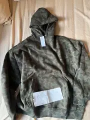 Abercrombie & Fitch Essentials Popover Hoodie Olive Duck Camo Army Sweatshirt M