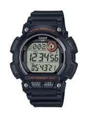 Casio WS-2100H-1AVKC Men's Step Tracker Digital Watch Black Resin Round Watch WR
