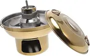 SUPVOX Portable Hotpot Cooker Set with Alcohol Stove Thickened Pot Heavy Duty Wok Cooking Pot for Outdoor Camping