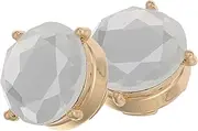 [TOGEVAL] Elegant Shirt Cufflinks 1 Pair Tuxedo Button Covers Rhinestone Decorative Buttons for Business Formal Casual White Shirt