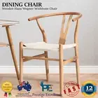 Oikiture Dining Chair Wooden Hans Wegner Replica Chair Wishbone Cafe Lounge Seat