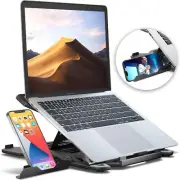 Adjustable Laptop & Phone Stand for Desk Laptop Riser MacBook Backpack Fit in