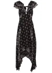 Free People Joaquin Floral-print Chiffon Midi Dress - Black - S (UK 8-10 / S) S (UK 8-10 / S)