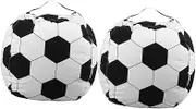 GAROZATION 2pcs Giant Plush Toy Storage Bag Soccer Bean Bag Cover Canvas Stuffed Animal Accessory Easy to Carry Organizer