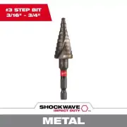 Milwaukee Step Drill Bit 3/16 in. - 3/4 in. #3 Impact-Rated Titanium (10-Steps)