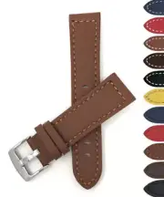 22mm Leather Aviator Watch Strap Band for Cartier Rotonde