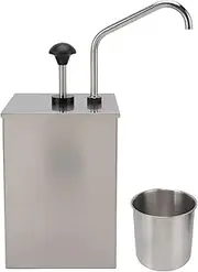 Soy Sauce Pump Dispenser Syrup Pump Dispenser Condiment Pump Dispenser Stainless Steel Hand Press Syrup Dispenser For Kitchen Restaurant Food Grade 4L Capacity
