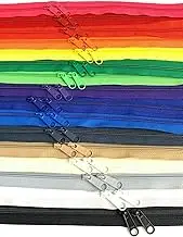 18 Pieces 30 Inches Double Slide Zipper YKK #4.5 Coil with Two Long Pull Head to Head Closed Ended on Both Sides 18 Assorted Colors - Made in USA