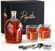 34Oz Galaxy Whiskey Decanter Set with 2 Glasses, Liquor Decanter Set, Unique Chr