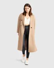 [Belle & Bloom] Guestlist Oversized Double Breasted Coat - Oat