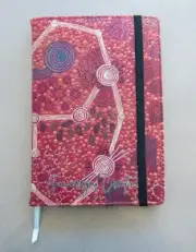 Journal Notebook Fabric Covered Indigenous Design "Sacred Return" Red