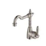 Fienza Eleanor Mordern Vintage Shepherds Brushed Nickel Solid Brass Crook Basin Mixer