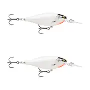 2x Rapala 5.5cm Shad Rap Elite (Floating) Fishing Lures - Gilded Glass Ghost