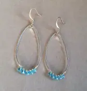 NEW Blue Topaz Handmade Sundance Charm Beaded Earrings